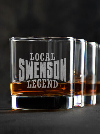 Local Legend : Rocks Glasses - Engraved