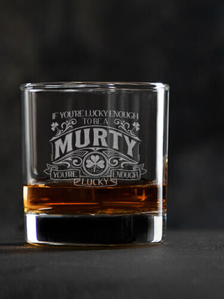 Lucky Enough : Rocks Glasses - Engraved