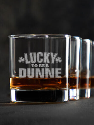 Lucky To Be : Rocks Glasses - Engraved