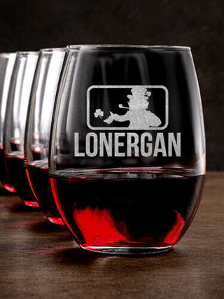 Major League Irish : Stemless Wine Glasses - Engraved