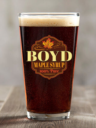 Maple Syrup : Pint Glasses - Color Printed
