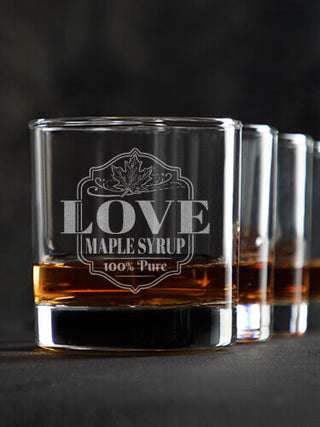 Maple Syrup : Rocks Glasses - Engraved