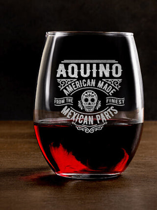 Mexican Parts : Stemless Wine Glasses - Engraved