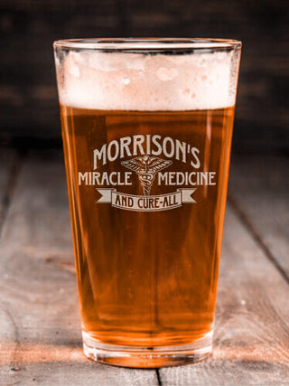 Miracle Medicine : Pint Glasses - Engraved
