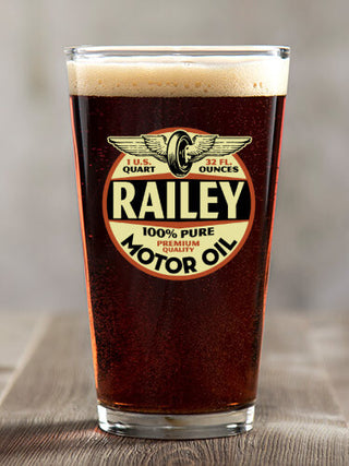 Motor Oil : Pint Glasses - Color Printed