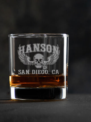 Motorcycle Club : Rocks Glasses - Engraved