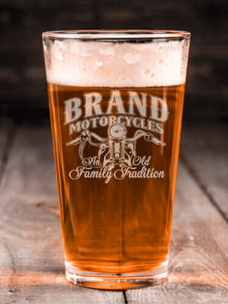 Motorcycle Family Tradition : Pint Glasses - Engraved