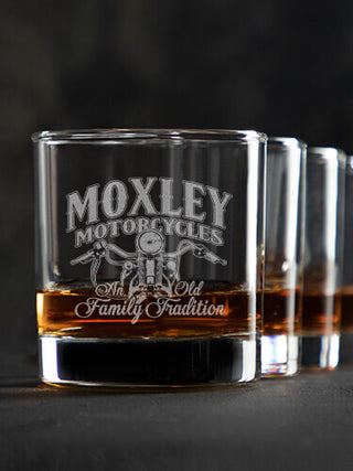 Motorcycle Family Tradition : Rocks Glasses - Engraved