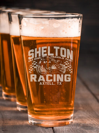 Motorcycle Racing : Pint Glasses - Engraved