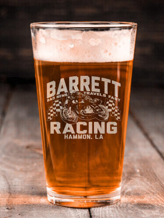 Motorcycle Racing : Pint Glasses - Engraved
