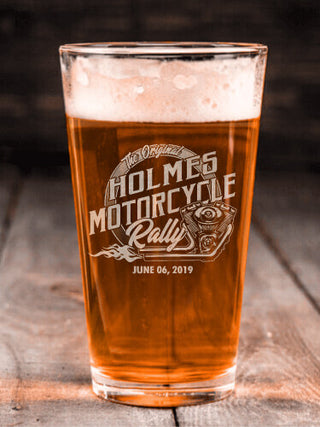Motorcycle Rally : Pint Glasses - Engraved
