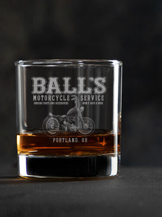 Motorcycle Service : Rocks Glasses - Engraved