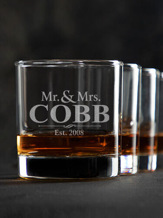 Mr and Mrs : Rocks Glasses - Engraved