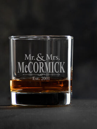 Mr and Mrs : Rocks Glasses - Engraved