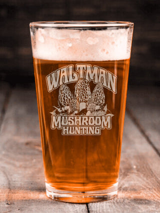 Mushroom Hunting : Pint Glasses - Engraved
