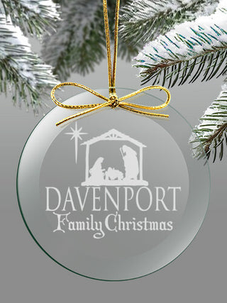Nativity : 4 Inch Round Glass Ornament