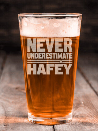 Never Underestimate Irish : Pint Glasses - Engraved