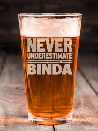 Never Underestimate Italian : Pint Glasses - Engraved