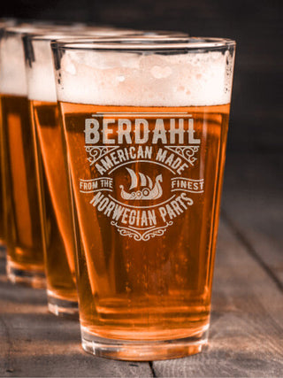 Norwegian Parts : Pint Glasses - Engraved