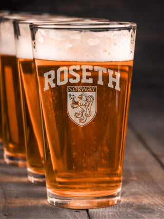 Norwegian Shield : Pint Glasses - Engraved