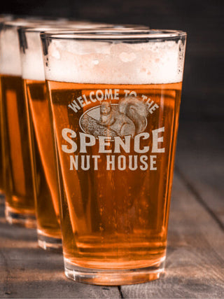 Nut House : Pint Glasses - Engraved