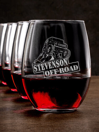 Off-Road : Stemless Wine Glasses - Engraved
