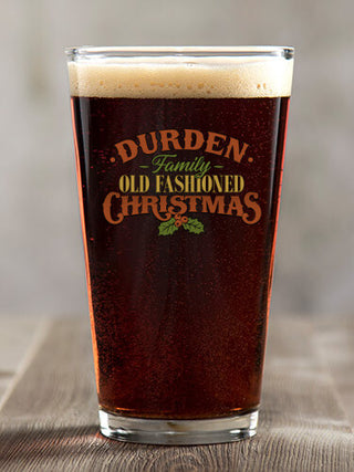Old Fashioned Christmas : Pint Glasses - Color Printed