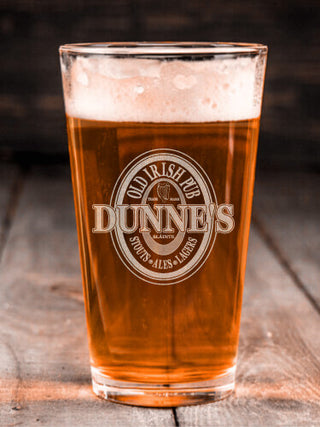 Old Irish Pub : Pint Glasses - Engraved