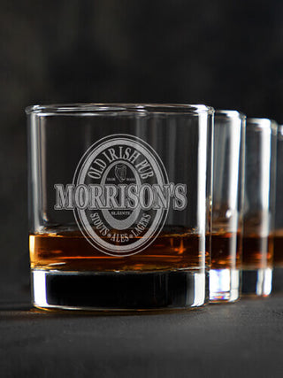 Old Irish Pub : Rocks Glasses - Engraved