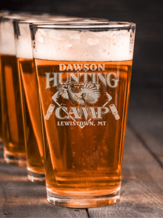 Pheasant Hunting Camp : Pint Glasses - Engraved