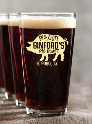 Pig Roast : Pint Glasses - Color Printed