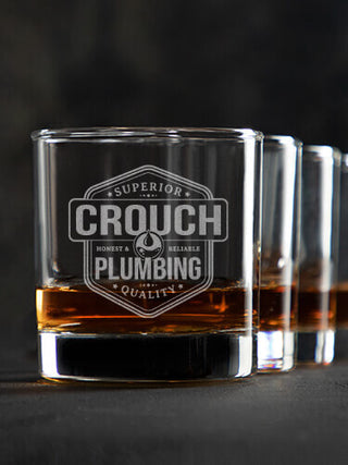 Plumbing : Rocks Glasses - Engraved
