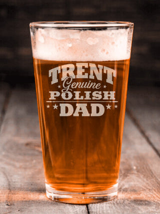 Polish Dad : Pint Glasses - Engraved
