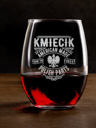 Polish Parts : Stemless Wine Glasses - Engraved