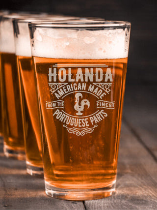 Portuguese Parts : Pint Glasses - Engraved