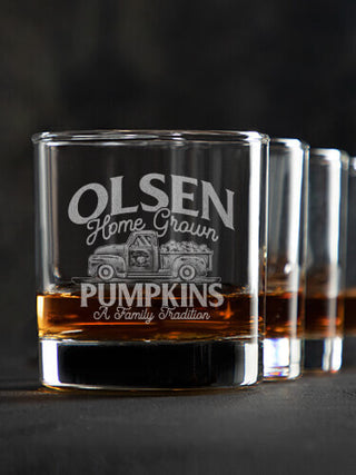 Pumpkins : Rocks Glasses - Engraved