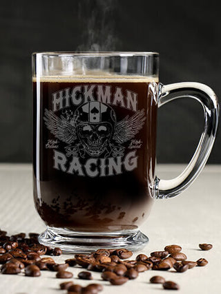 Racing Skull : Coffee Mugs - Engraved