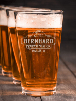 Railway Station : Pint Glasses - Engraved