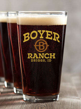 Ranch Monogram : Pint Glasses - Color Printed