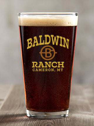 Ranch Monogram : Pint Glasses - Color Printed