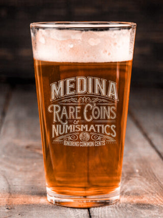 Rare Coins : Pint Glasses - Engraved