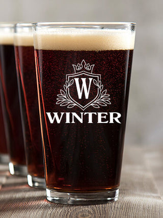 Regal Monogram : Pint Glasses - Color Printed