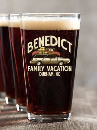 Retro Family Vacation : Pint Glasses - Color Printed
