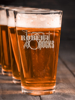 Rocks Drums : Pint Glasses - Engraved