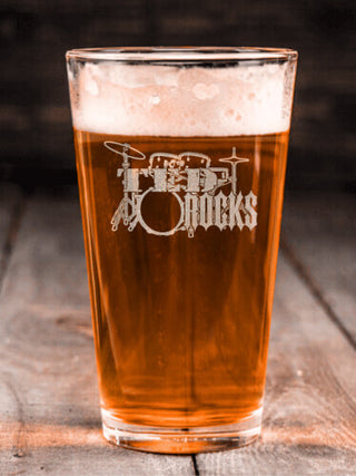 Rocks Drums : Pint Glasses - Engraved