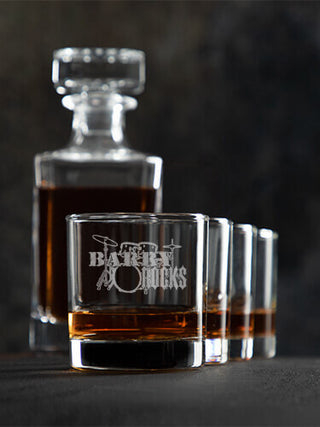 Rocks Drums : Decanter Rocks Glass Gift Sets - Engraved