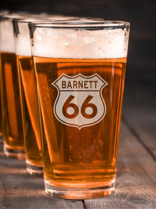 Route 66 : Pint Glasses - Engraved