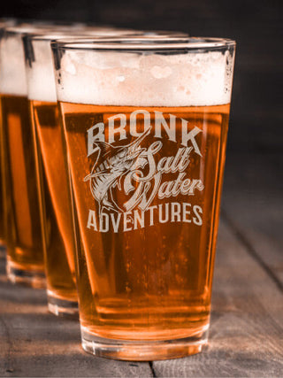 Salt Water Adventures : Pint Glasses - Engraved