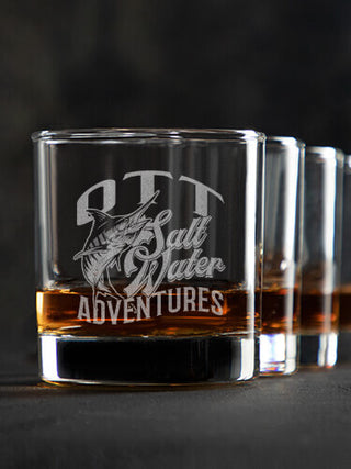 Salt Water Adventures : Rocks Glasses - Engraved