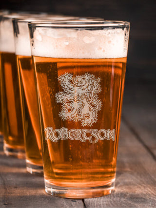 Scottish Lion : Pint Glasses - Engraved
